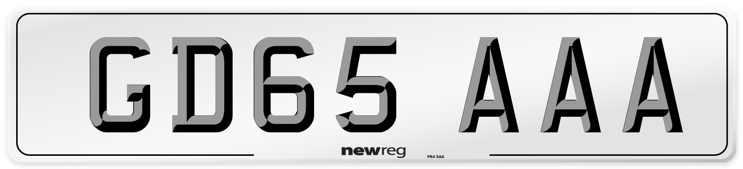 GD65 AAA Number Plate from New Reg